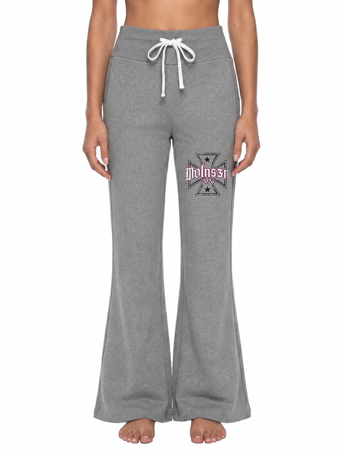 WOMEN FLARED JOGGERS DARK OATMEAL