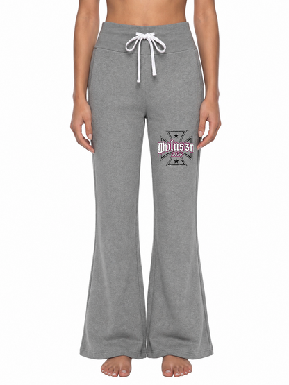 WOMEN FLARED JOGGERS DARK OATMEAL