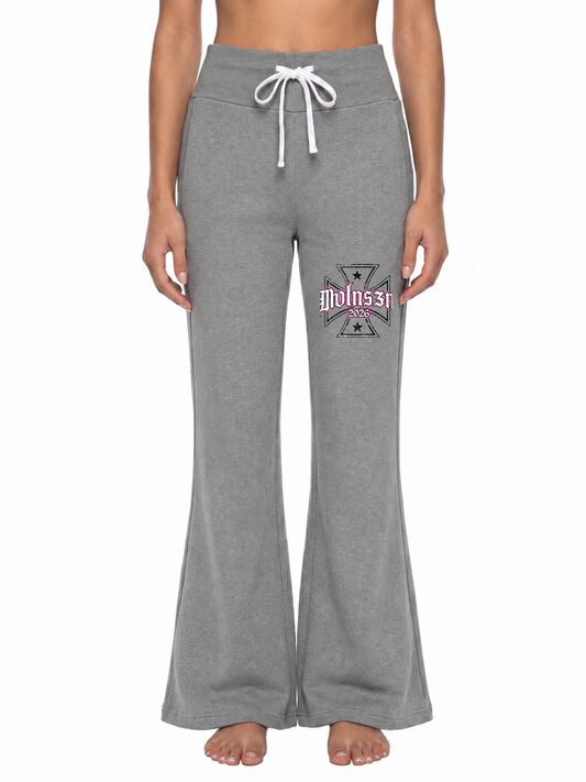 WOMEN FLARED JOGGERS DARK OATMEAL